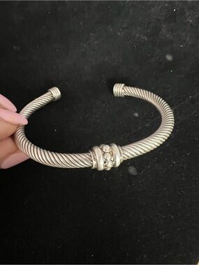 925 STERLING SILVER MEXICO CABLE CUFF BRACELET